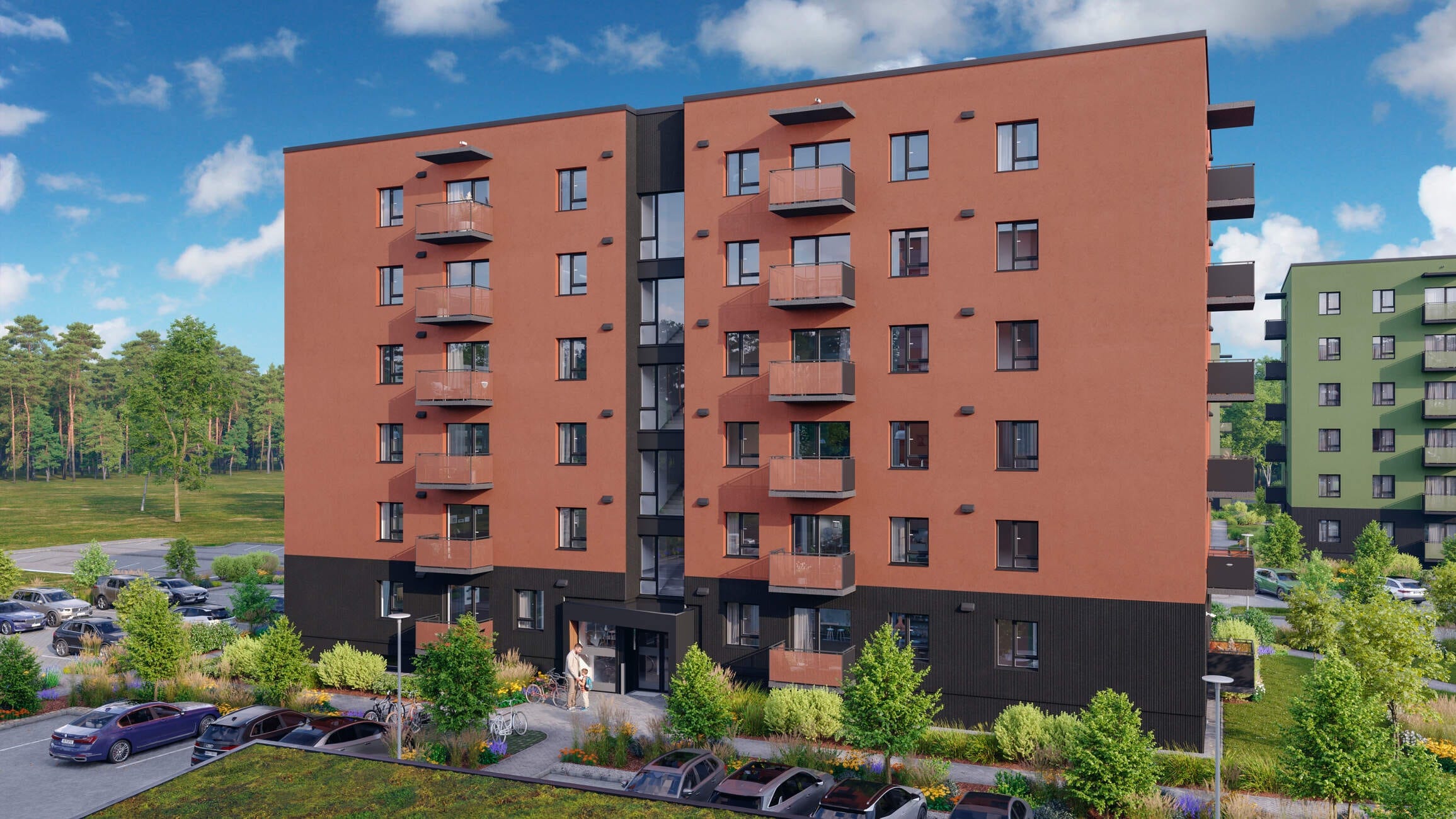 Vizualizacija - Bonava jaunais projekts Valterciems Rīgas Dreiliņos, Mežciemā, Ēvalda Valtera ielā.
